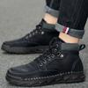 Мужские повседневные туфли из натуральной кожи в стиле ретро, зимние и бархатные ботильоны, мужские ботинки на весну/осень