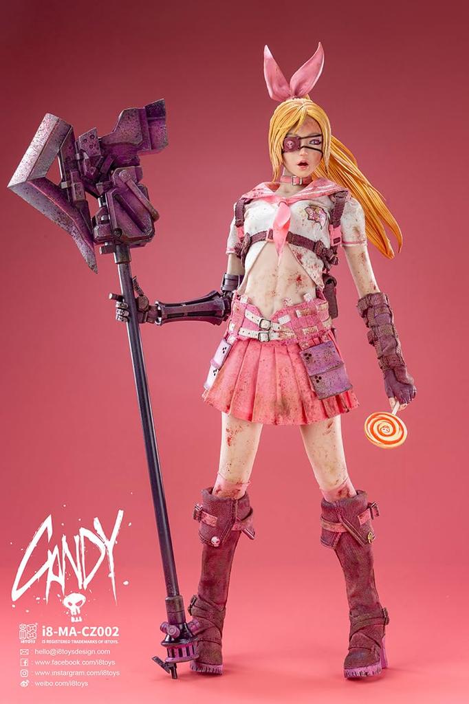 I8TOYS X NOISY I8 MA CZ002 Candy Damaged Scale and Metal Painted Movable Figure "CRAZY Version" 1/6 Cloth, PVC, Silicone,