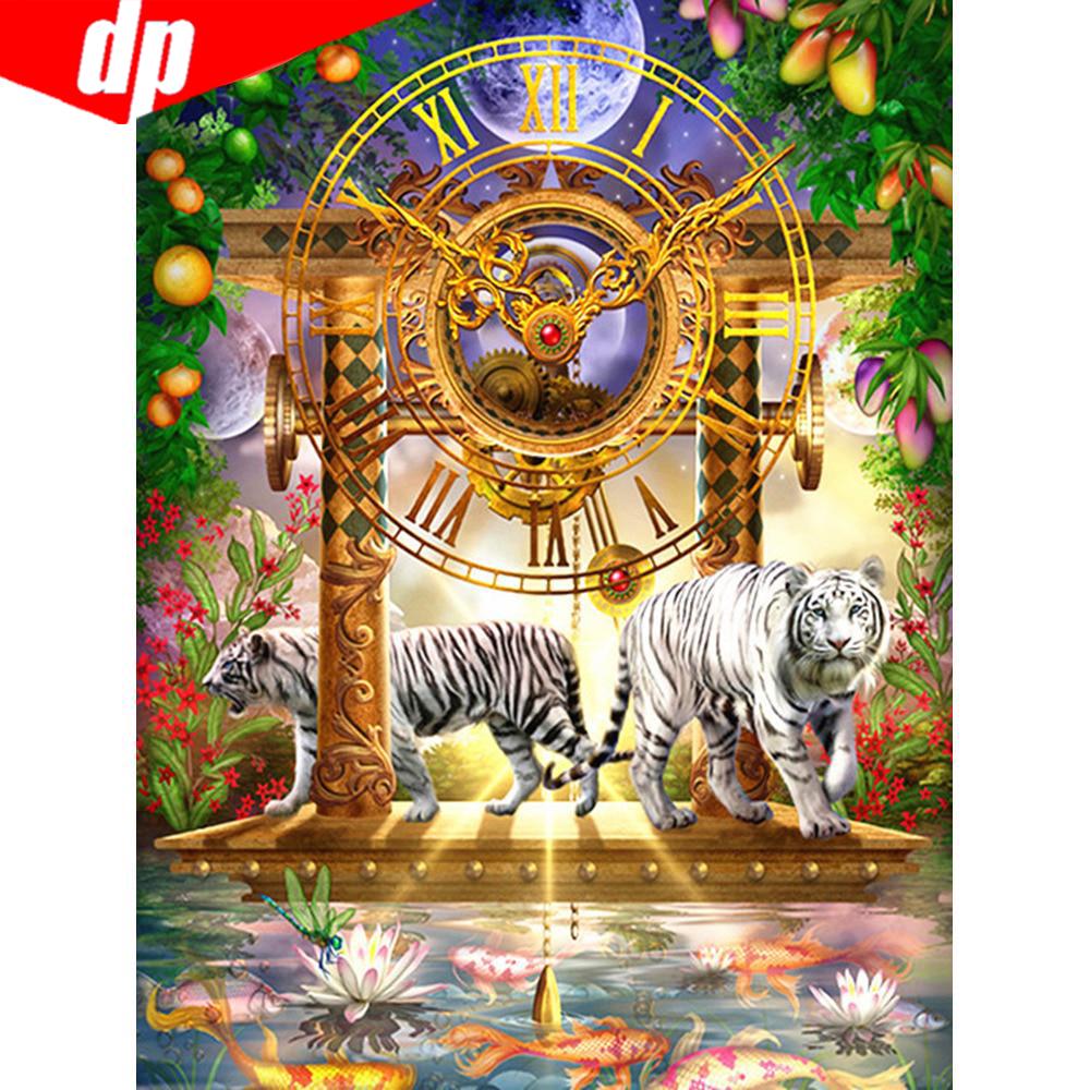 5D DIY Diamond Painting Animal Full Round Tiger Embroidery Sale Picture Rhinestone Diamond