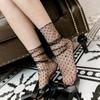 Sexy Dot Lace Socks Women Transparent Mesh Ankle Socks Ladies Ultra-Thin Princess Tulle Socks Female Meias