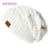 Slouchy Beanies Trendy Chuncky Cable Knitted Hats for Women Oversize Cap Autumn Fashion Hat