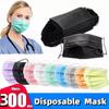 10-300pcs Disposable Face Mouth Masks 3-Layer Filter Anti Dust Smog Earloop Breathable Gauze Mascarilla Black Mascaras Masque