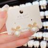 Jewelry Accessories Bow Pearl Ear Studs Bowknot Bow Pearl Ear Hook Bow Pearl Earrings  Lady/Gifts