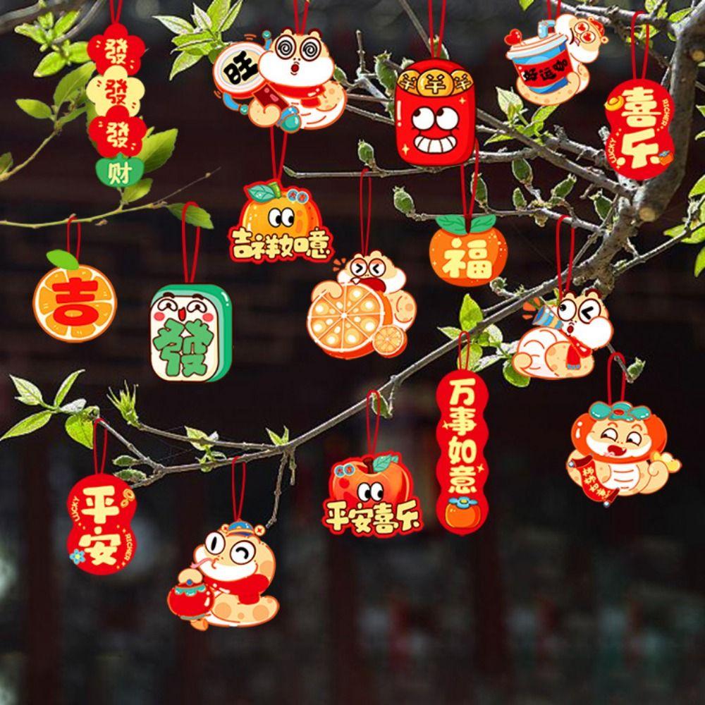 Zodiac Snake Snake Year Hanging Pendants Chinese Style Potted Plants Hanging Card  Spring Festival