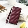 Тисненый клетчатый чехол-книжка из ПУ кожи для iPhone 17 16 15 14 13 12 11 Samsung Galaxy S25 S24 S23 A56 A55 кошелек отделение для карт ремешок чехол для телефона