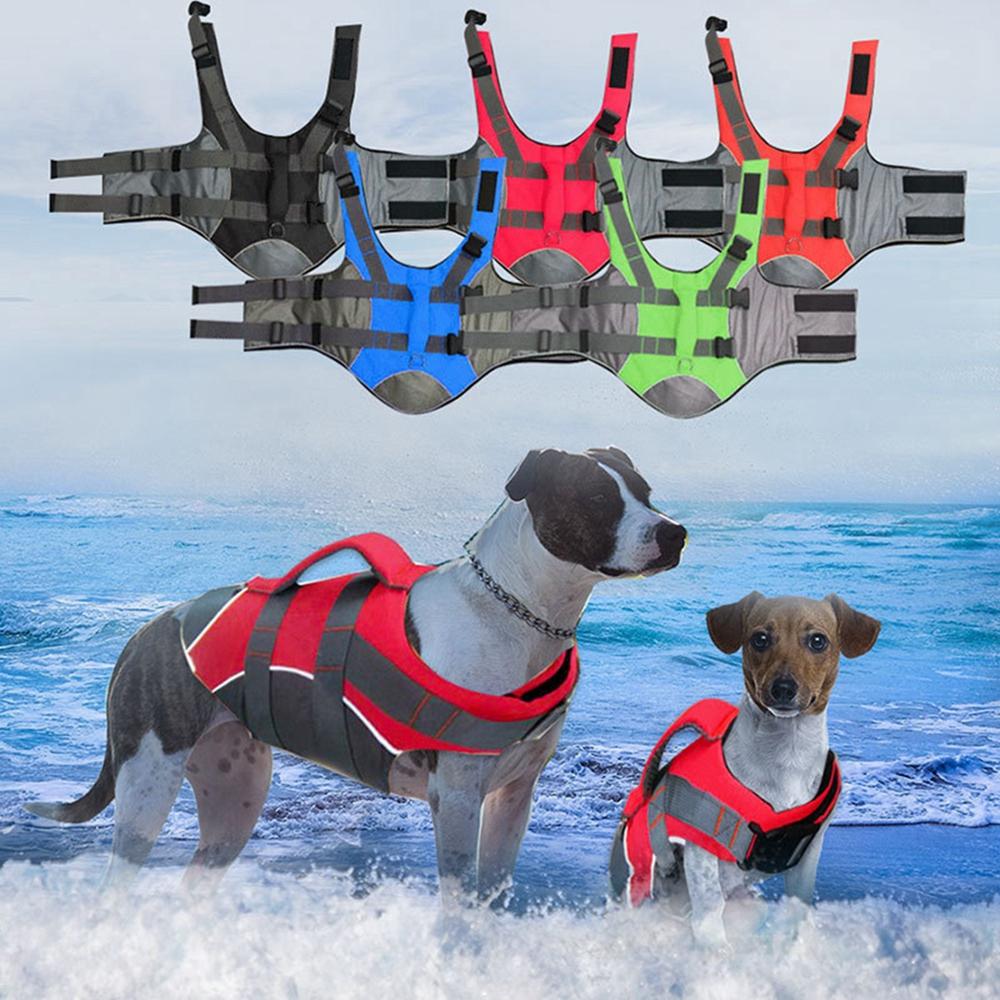 Dog Swimming Life Vest with Safety Reflective Stripe Adjustable Elasticity Pet Dog Swimming Coat