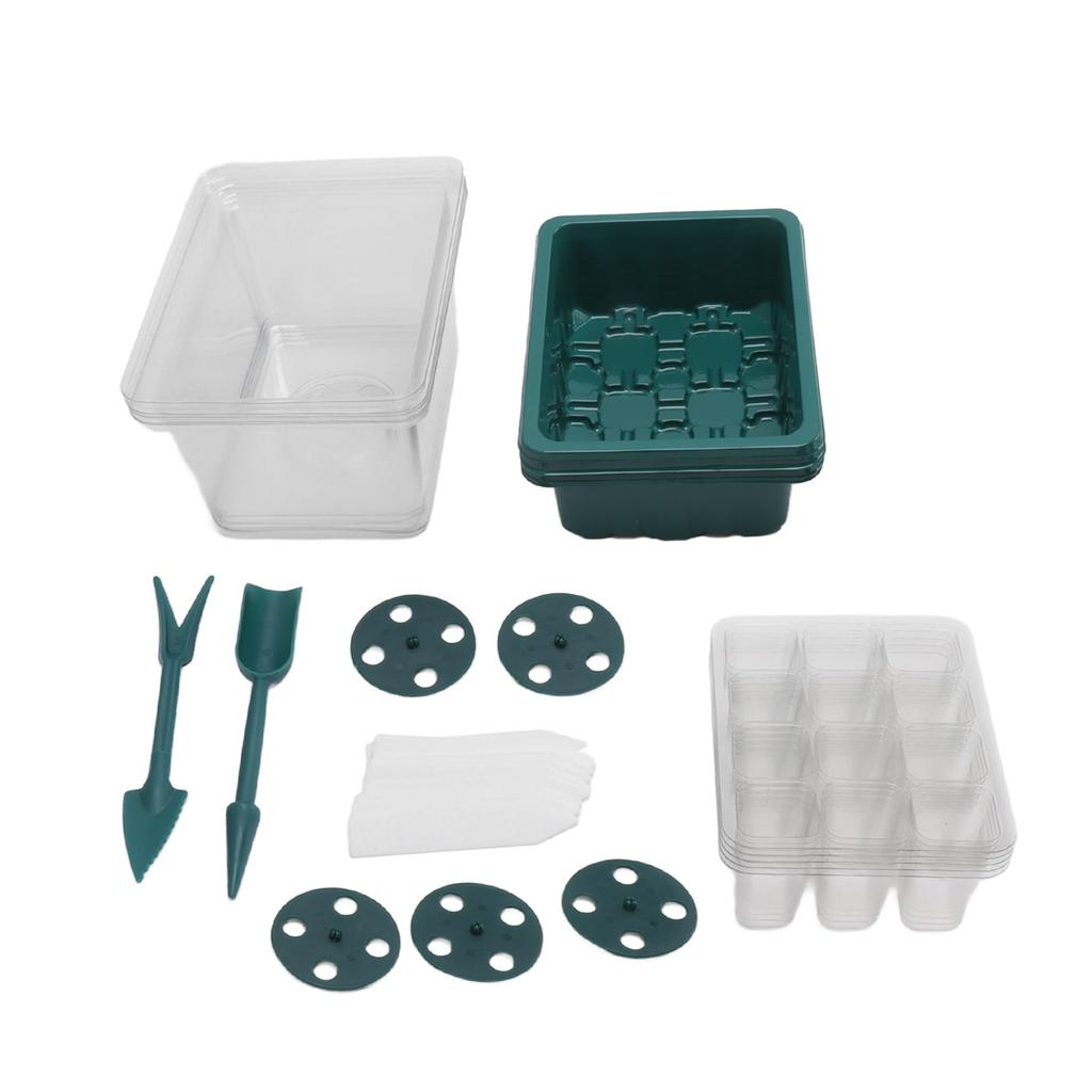 Лоток для рассады семян, 12 ячеек, регулируемая влажность, начальный комплект для загущенных семян с прозрачным куполообразным основанием