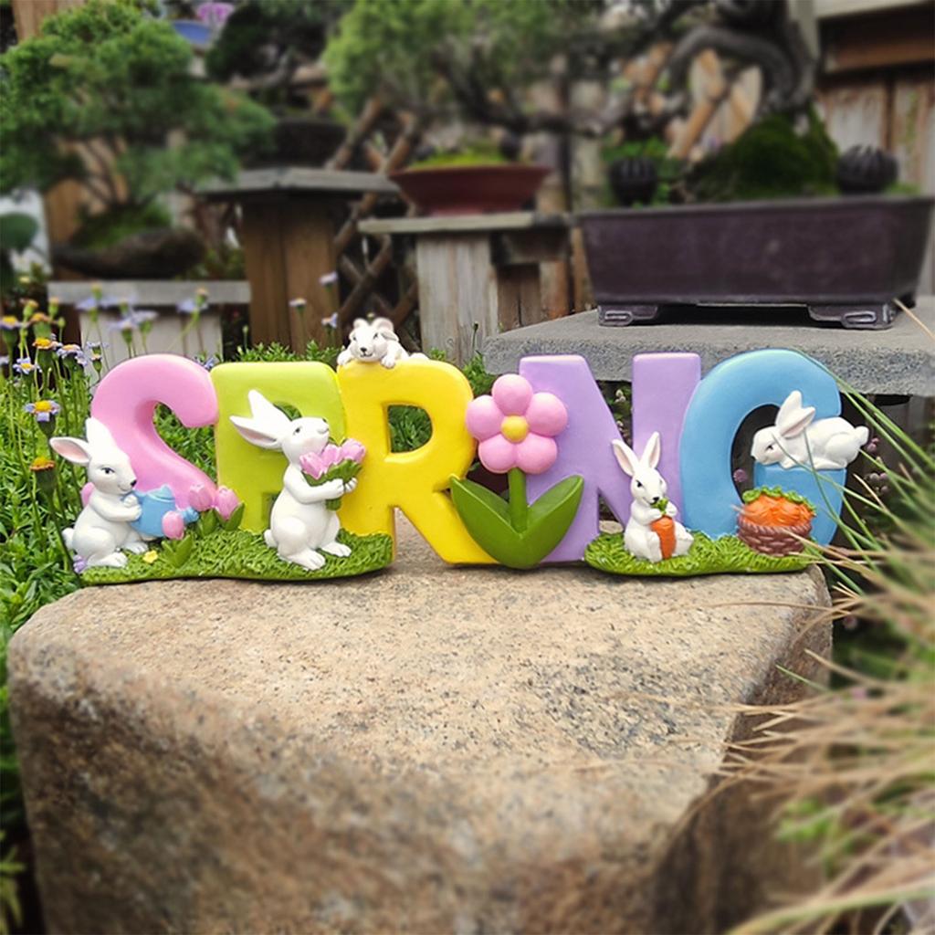 Пасха Весна Кролик Настольное Украшение Фигурки Кроликов Домашний Декор Праздничные Принадлежности Спальня Ремесло из Смолы Сад Подарок 2024