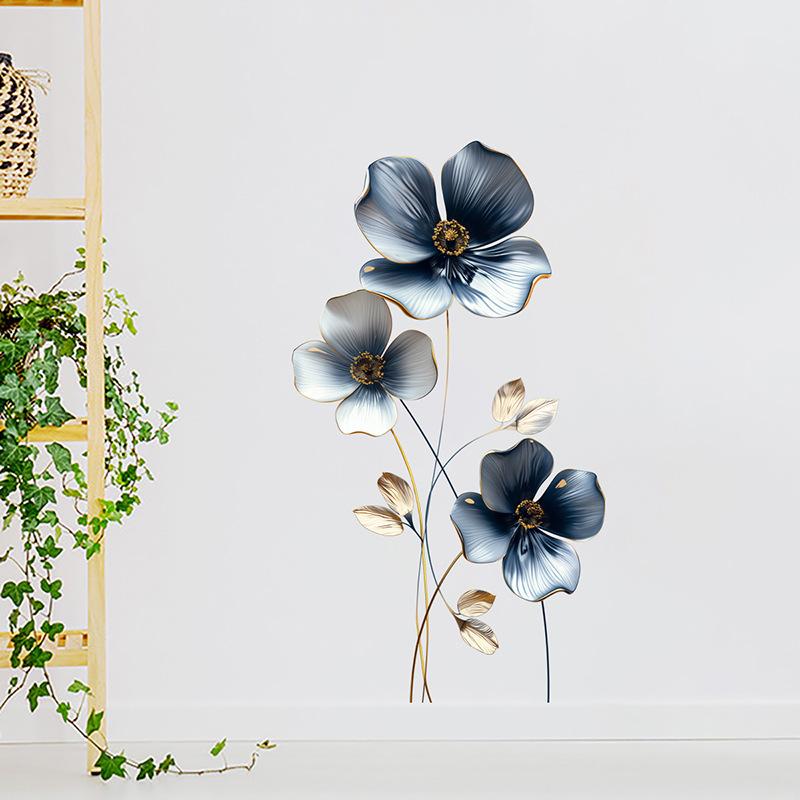 Большие наклейки на стену с четырьмя листами клевера для спальни, гостиной, домашнего декора, виниловые наклейки, самоклеящиеся съемные цветочные наклейки для стен