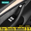 For Tesla Model 3 Y 2021 2022 2023 2024 2025 Aluminum Alloy Car Internal Windows Lifter Switch Button Cover Trim Stickers