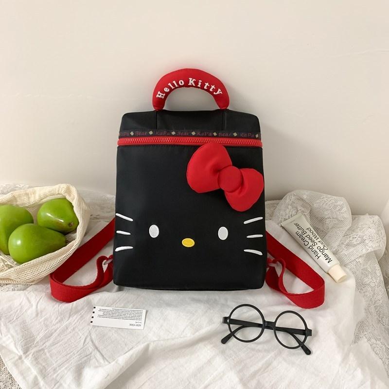 Hello Kitty Small Backpack With Padded Straps Durable Nylon Travel Bag For School