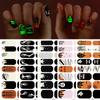 Nail Stickers Halloween 16 Stick Nail Polish Film Fluorescent Nail Stickers Glow-in-the-dark