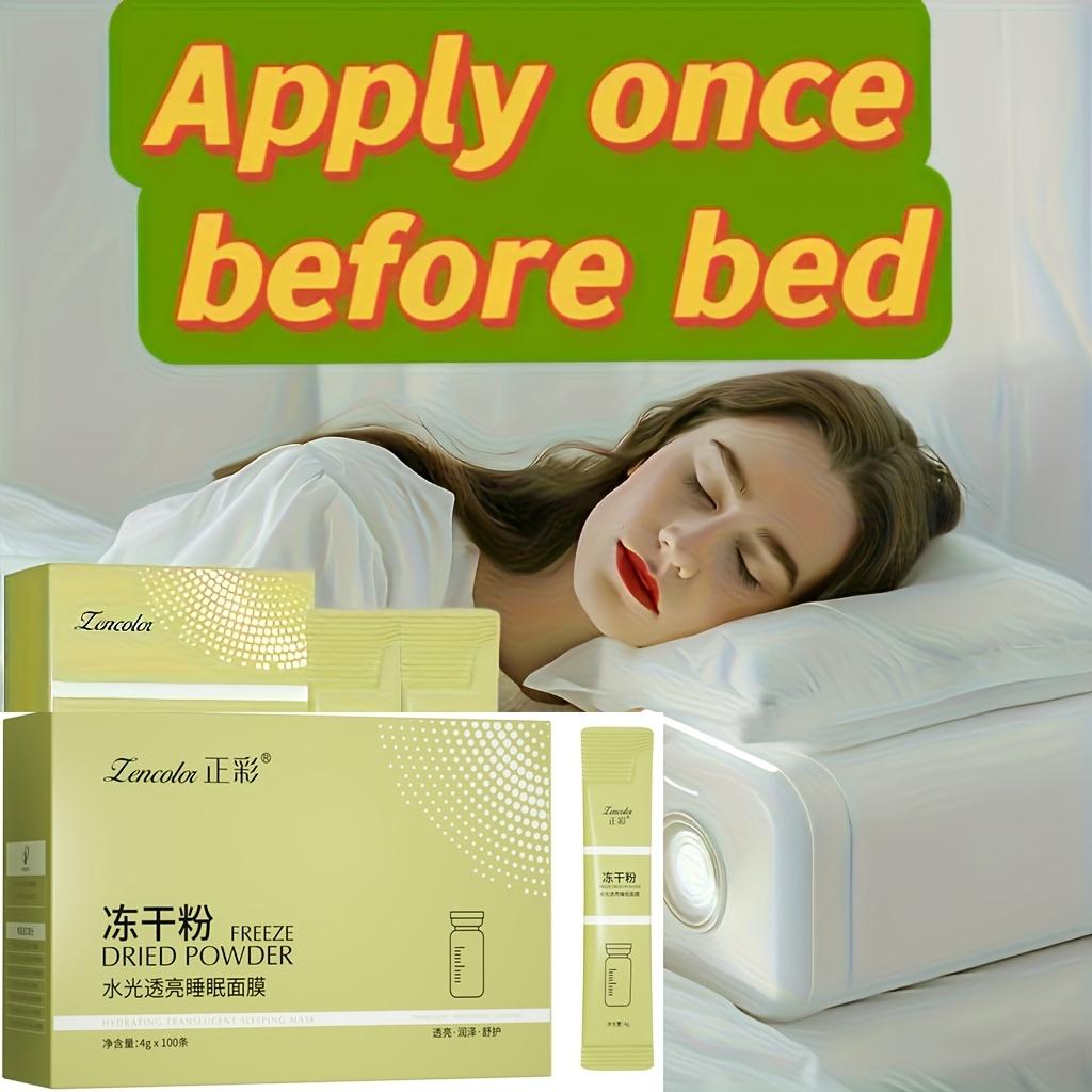 Гипоаллергенная увлажняющая маска для сна - 1 коробка (100 упаковок) Ленивая маска для всех типов кожи, не требует смывания, портативная - ночной уход за лицом