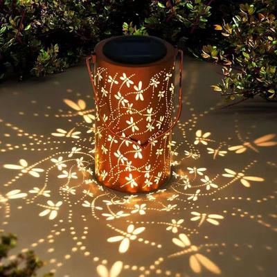 Солнечные подвесные фонари для улицы, Декоративные фонари с полым узором «Стрекоза», Водонепроницаемые светодиодные садовые фонари для двора IP65, Изысканный двор