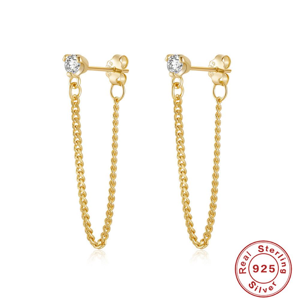 Серьги-подвески с бахромой из одинарного серебра 925 пробы, инкрустированные бриллиантами, японские и корейские серьги-подвески класса люкс для женщин