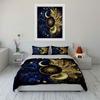 "Sun Moon Starry Night Decor" Bedding Set with 1 Duvet Cover 2 Pillowcases Single Double King Queen, Gift