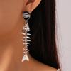 Панк Стиль Личность Серьги Готические Геометрические Серьги-подвески Винтажные Серьги Рыбья кость Леди
