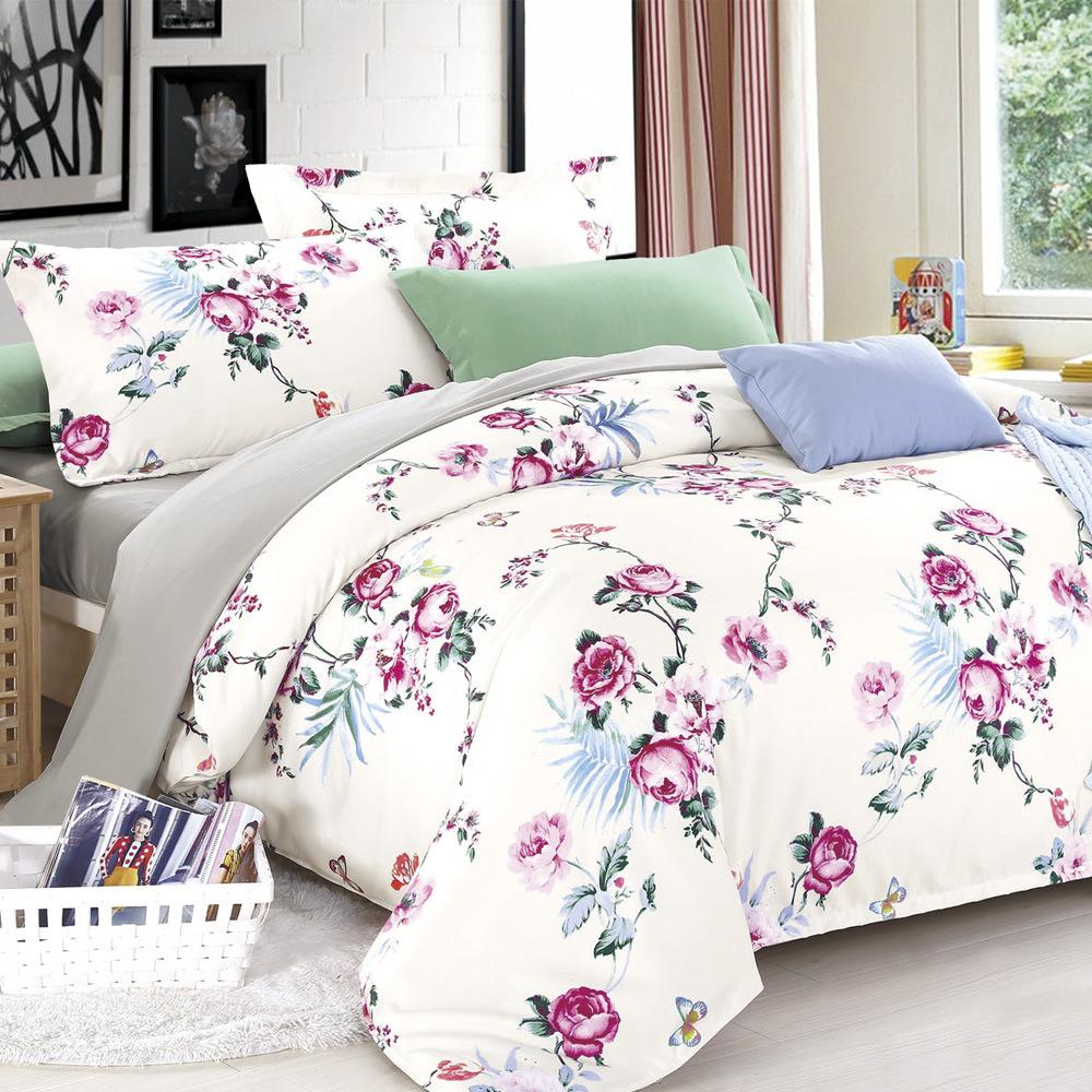 RunGrape Duvet Cover Bedding Set Twin Queen King Size White Quilt Cover Bed Linen 2 Bedrooms 2x Sp Calico Bedclothe With Zipper