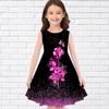 Girls 3D Golden Rose Kids Girl Party Sleeveless Princess Dress Tank for Girl Over Four Years