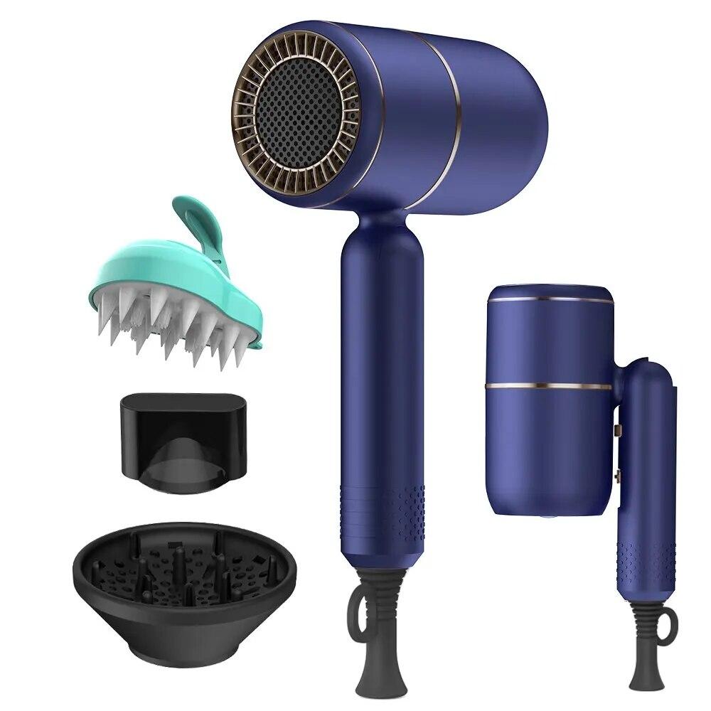 Фен с диффузором, ионный фен, профессиональные портативные фены, аксессуары для женщин, вьющиеся волосы, фиолетовый, домашний прибор