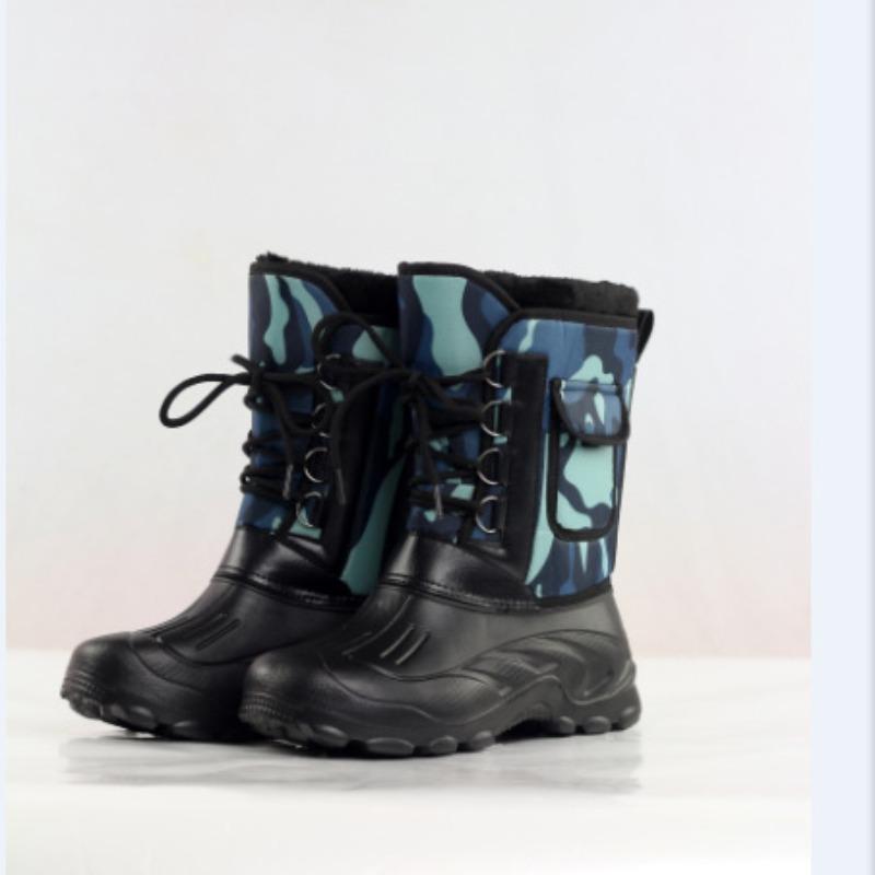 Зимние ботинки для холодной погоды, высокие, легкие, водонепроницаемые, теплые ботинки из ЭВА, нескользящие, для рыбалки, флисовые, мужские рабочие ботинки