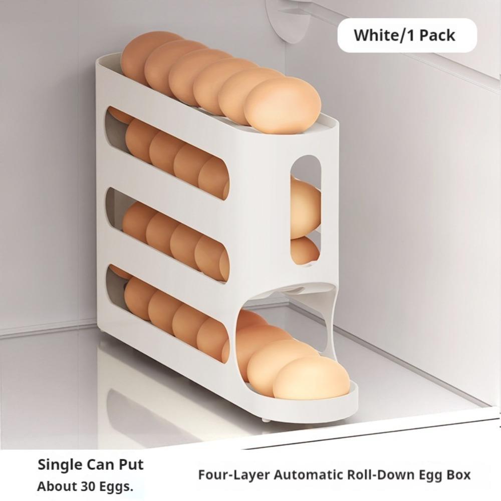Large Capacity Automatic Egg Roller Household Egg Organiser New Refrigerator Egg Storage Box