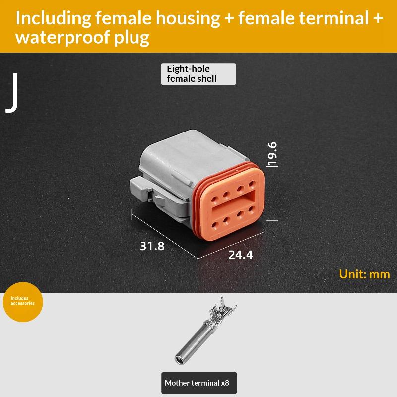 1 Pcs Dt Connector With 15Cm Wiring Harness Dt06-2S/Dt04-2P 2P 3P 4P 6P 8P 12P Waterproof Electrical Connector