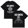 2026 Rock Band Bad Omens Тур Графические Футболки Унисекс Винтажная Мода Хлопковая Футболка с Коротким Рукавом Y2k Унисекс Готическая Одежда Футболки
