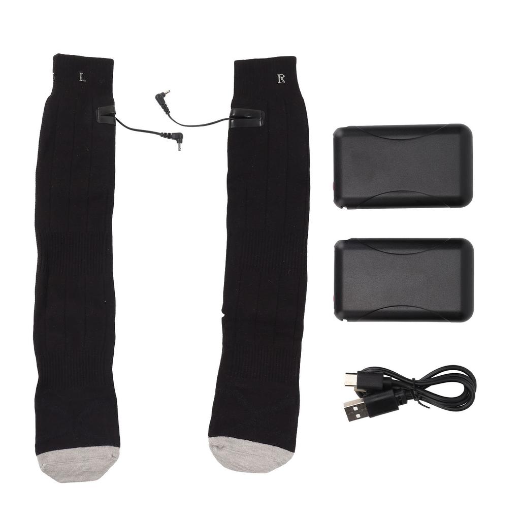 Electric Heated Socks Pure Cotton 3 Modes Adjustment USB Rechargeable Men Women Battery Socks for
