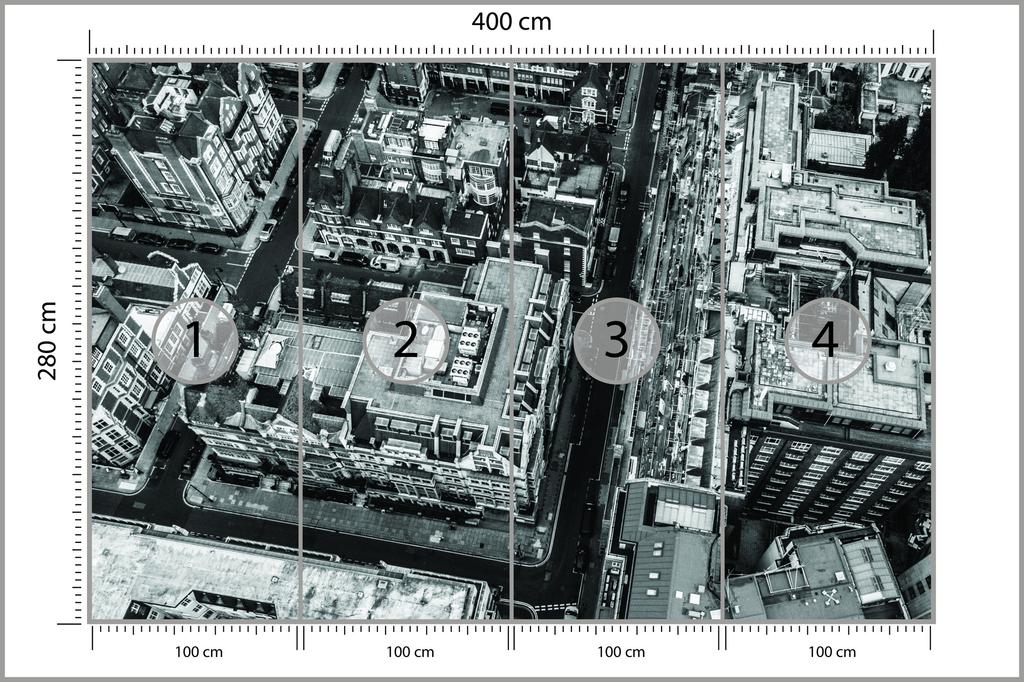 Photomural London Black And White Non-Woven 400x280