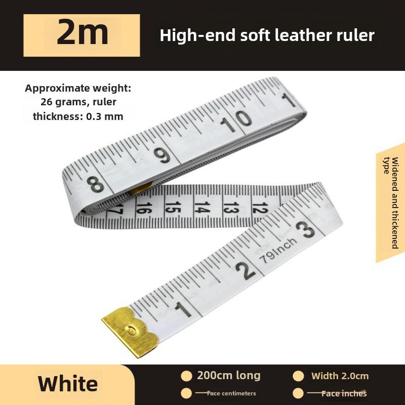 «Белая линейка с дюймами/футами и цветной мягкой швейной лентой — портновский измерительный инструмент»