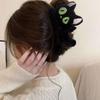 1pc New Cute Little Black Cat Hair Clip for Women, Autumn and Winter Plush Grip Clip Cartoon Clip