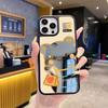 Забавный чехол для телефона iPhone 14/15promax с изображением масляного медведя и зеркалом, противоударный защитный чехол