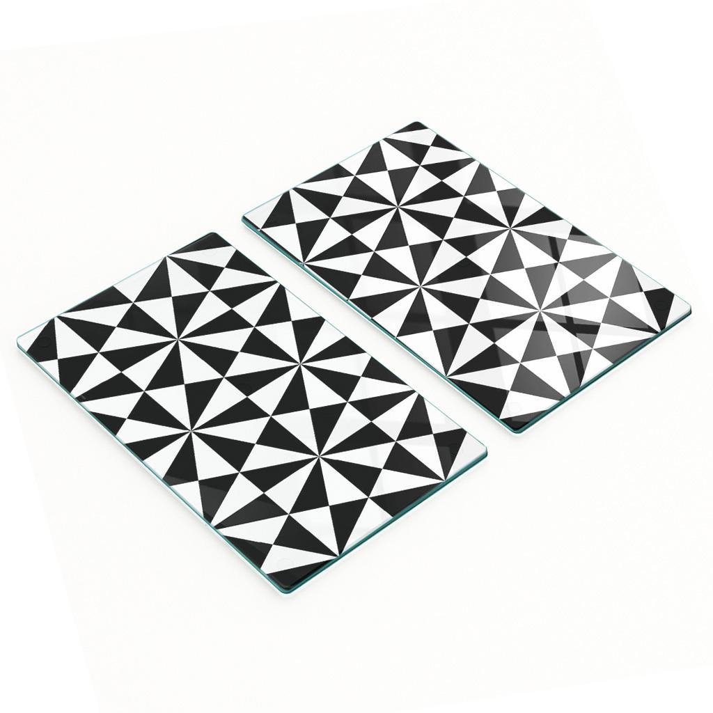 Trwałe I Stylowe Deski Szklane Ze Wzorem Figury Geometryczne 2X30X52 Cm