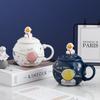 Новая кружка-ложка астронавта с крышкой, оригинальные кружки, кофейные чашки, красивые чайные кружки, чашка для кофе, посуда для напитков, пиво, забавная керамика, год