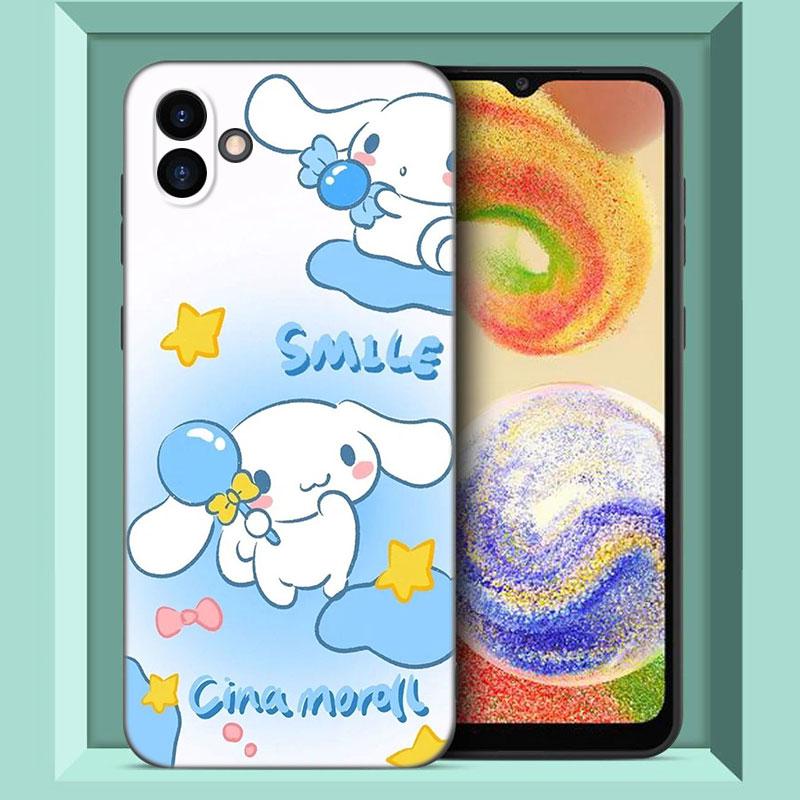 Kawaii Cinnamoroll черный силиконовый чехол для телефона Samsung Galaxy A01 A03 Core A04 E A02 A05 A10 A20 A21 A30 A50 S A6 A8 Plus A7