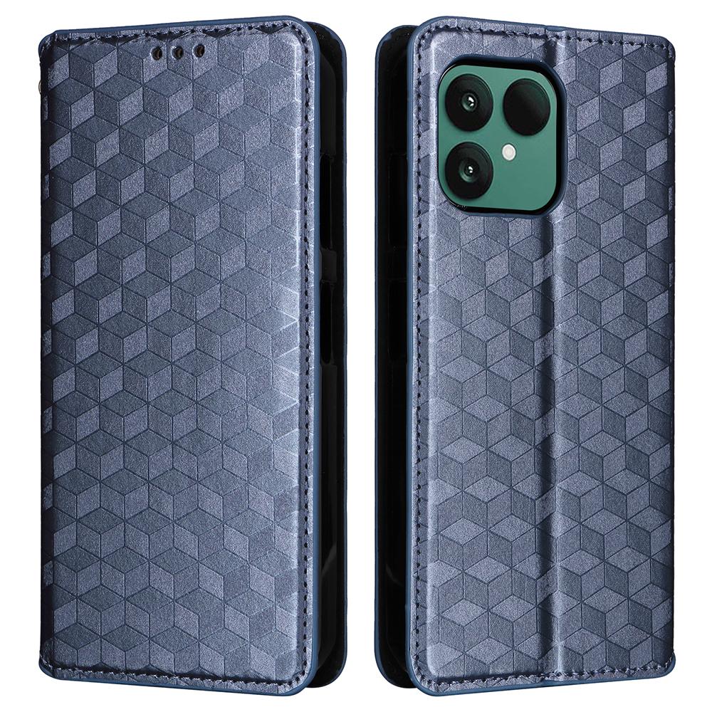 For Fairphone 6 Case Wallet Rhombus Imprinted Leather Phone Cover