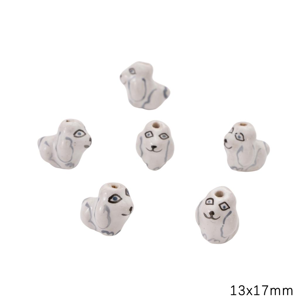 Керамические расписные бусины Собака Лиса Интервальные Рассыпные бусины для DIY Браслетов Ожерелий Изготовления Ювелирных Изделий
