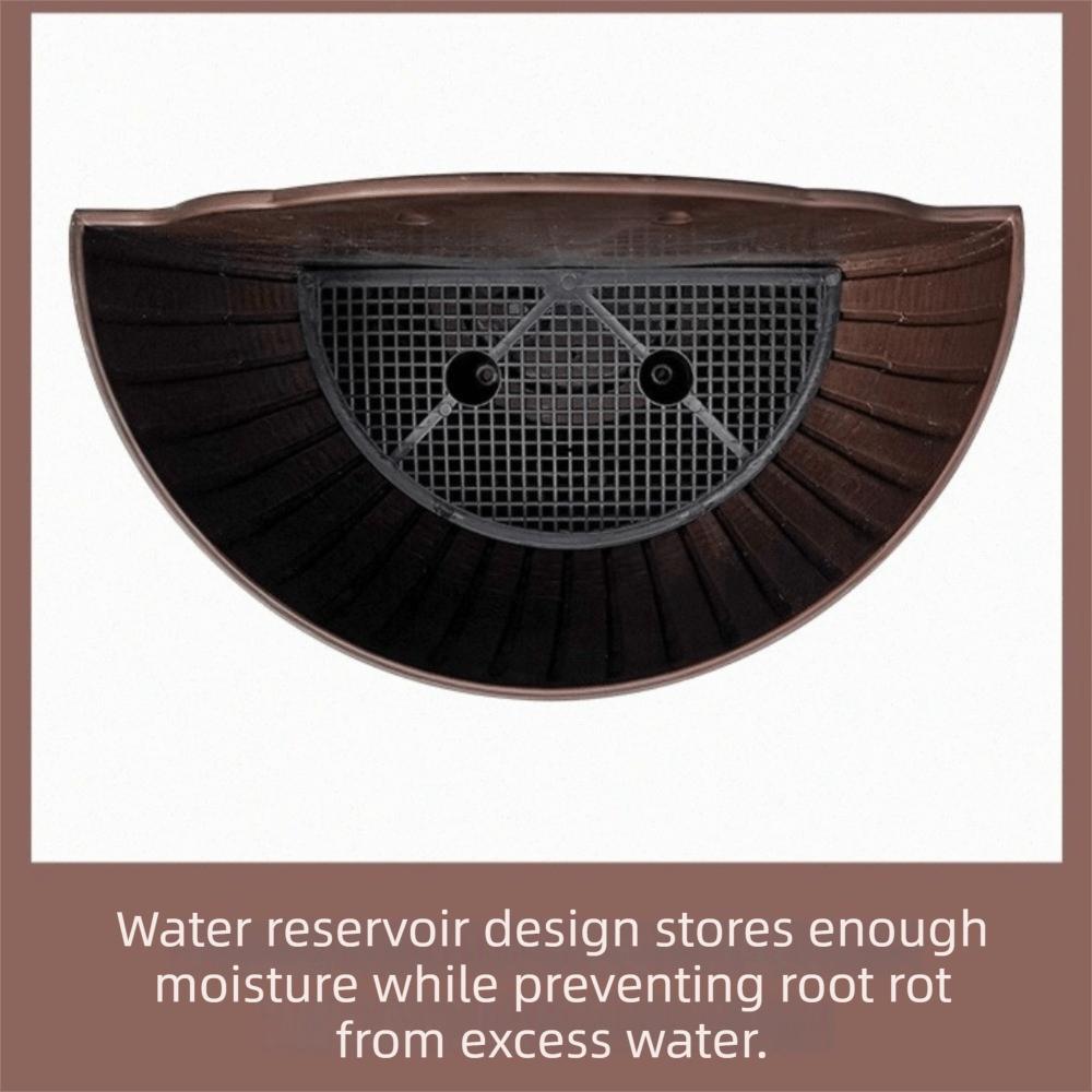 Plastic Rattan Weaving Hanging Flowerpot Half Round Over Fence Planter Wall Flower Pot Flower Shop