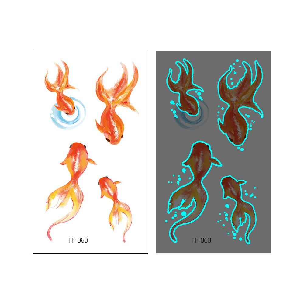 Star Feather Men Women Tattoo Sticker Blue Luminous Fake Tattoo Temporary Tattoos Body Art