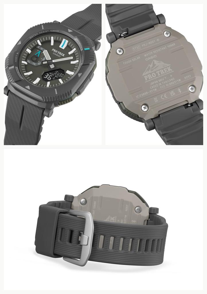 PROTREK Часы Hiker Line с Bluetooth, прочный пластик на основе солнечной биомассы, угольно-серый [Casio] [] PRJ-B001-1JF мужские