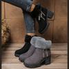 Женские короткие сапоги-дутики из искусственной замши больших размеров - Новый стиль Осень/Зима 2025, на флисовой подкладке, теплые, на платформе, модные сапоги