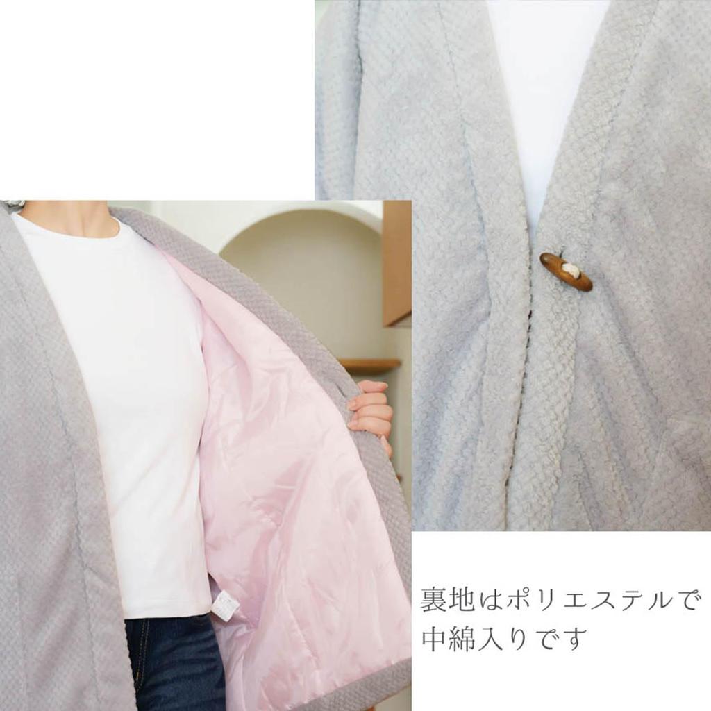 Женская рифленая куртка-ханьтэн Yurakuan (Ткань Майер) Домашняя одежда (Серый, Универсальный размер)