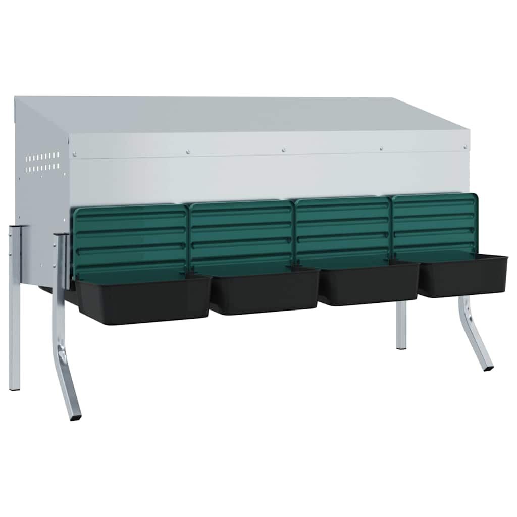vidaXL Chicken Nest Box 4 Compartments with Galvanized Steel Legs