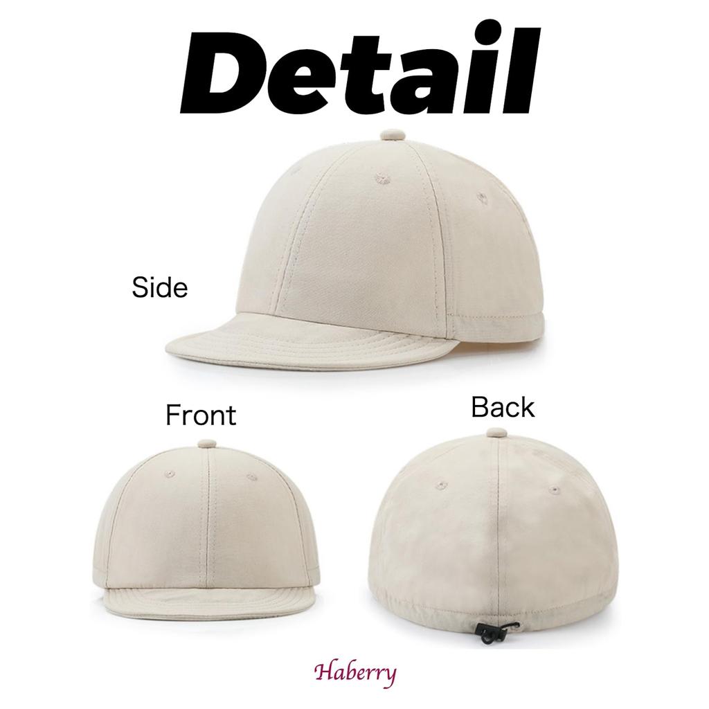 HABERI Стильная бейсболка с коротким козырьком, однотонная, идеально подходящая для стильных и идеальная для уважения к пожилым людям. Сделана из Аттаки, регулируемая и мягкая.