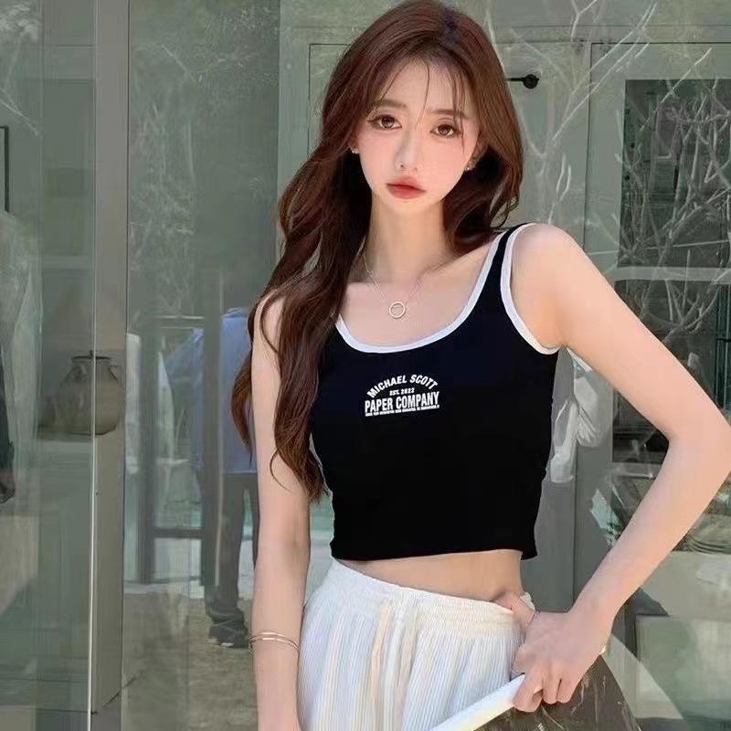 Весна 2023 г. Женский жилет без рукавов Sweet & Spicy Slim Fit – Дизайн с буквами