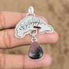 Natural Rhodonite Gemstone Jewelry 925 Sterling Silver Pendant Fish For Women