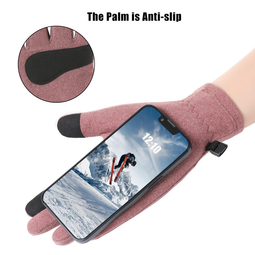 Winter Warm Ski Glove Lining Soft Touch Screen Gloves Unisex Outdoor Cycling Running Gloves Lady Cold-proof Gloves