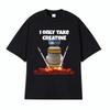 I Only Take Creatine Fun Gym Meme Pattern T-shirt Women's Retro Casual Short Sleeve Tshirt Women's Fashion T-shirt Top