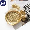 Gold Plated Pineapple Ceramic Storage Plate Snack Plates Dessert Jewelry Dish Make Up Tray